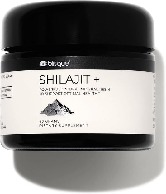 Blisque – Pure Himalayan Organic Shilajit Resin Supplement | Authentic and Natural | Golden Grade A | Contains Fulvic Acid and Trace Minerals | 60 Grams