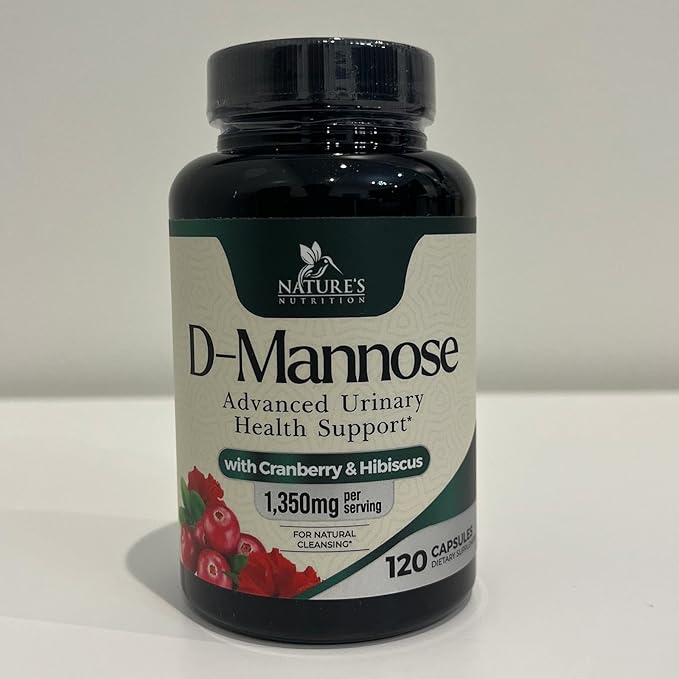 DMannose Pills with Cranberry 1350mg Advanced Formula - Effective Natural Bladder, Urinary Tract Health Support, Flush Impurities - D Mannose Supplements for Women & Men, Non-GMO, Vegan - 120 Capsules