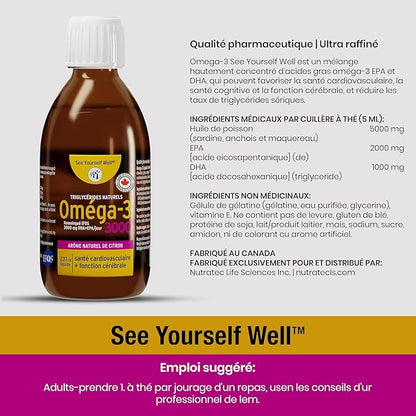 Liquid Omega 3 Fish Oil - High Potency. Promotes Brain, Eye, Heart & Immune Health. Natural Triglyceride. 237ml / 8oz - 48 Servings. Mango
