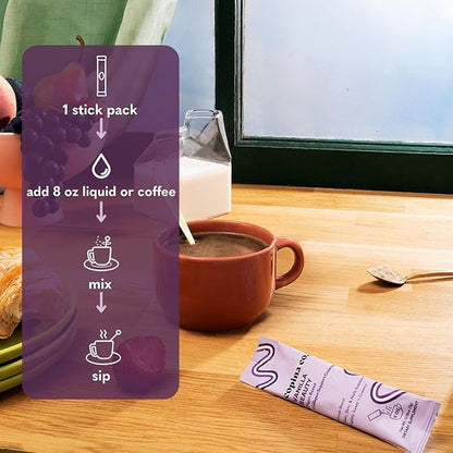 Vanilla Beauty Vegan Collagen Booster Creamer: Plant Based Collagen Support Smoothie Drink Vegan Blend Variety Pack | Vanilla Flavor | 10 Individual Stick Packs per Carton