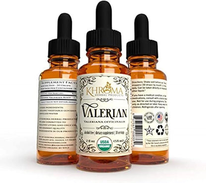 Organic Valerian Root - 2 oz Liquid in a Glass Bottle - 30 Maximum Strength Servings