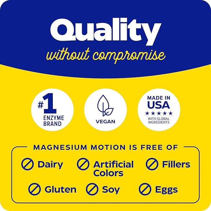 Enzymedica, Magnesium Motion with 3 Forms of Magnesium, ATA Mg, Glycinate, Malate, Soothes Occasional Aches, Supports Bones & Muscles, 120 Capsules