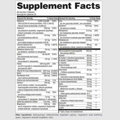 PureFormulas PureMulti for Women - Comprehensive Multivitamin for Women with Essential Nutrients and Herbal Support Womens Daily Multivitamins for Nutritional Support Non-GMO - 120 Capsules