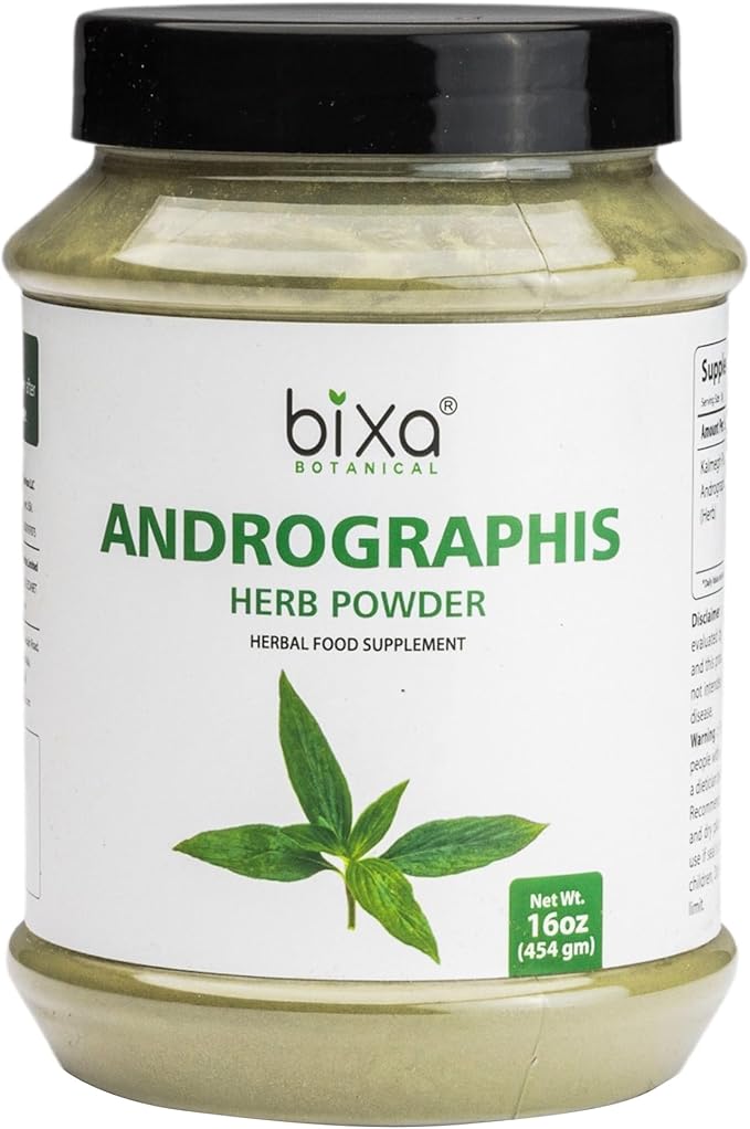 bixa BOTANICAL Andrographis Powder 454 GRM (16Oz) | Andrographis Paniculata | Bitter Herb Kalmegh | Herbal Supplement Natural Liver Tonic | Ayurvedic herb for Digest toxins (16 Ounce (Pack of 1))