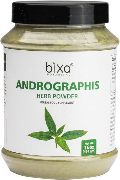 bixa BOTANICAL Andrographis Powder 454 GRM (16Oz) | Andrographis Paniculata | Bitter Herb Kalmegh | Herbal Supplement Natural Liver Tonic | Ayurvedic herb for Digest toxins (16 Ounce (Pack of 1))