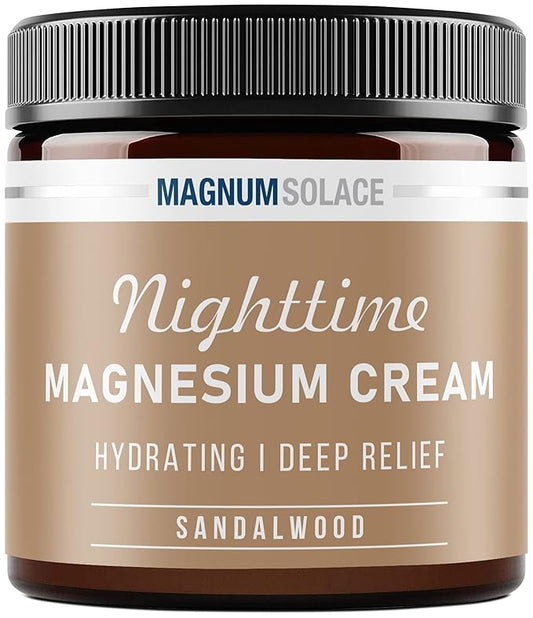 Magnesium Lotion – Nighttime Magnesium Cream – Apply to Leg Muscles, Arms or Chest - Topical Magnesium Chloride – USA Made and Safe for Kids (Sandalwood)