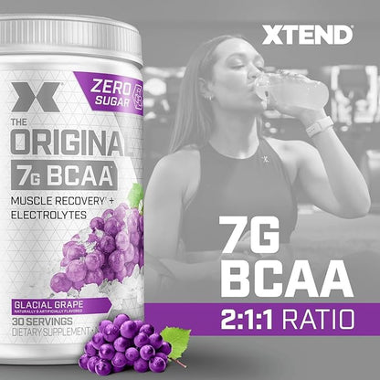 XTEND Original BCAA Powder 7g BCAA and 2.5g L-Glutamine, Sugar Free Post Workout Muscle Recovery Drink with Amino Acids for Men & Women, 30 Servings