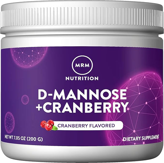 MRM Nutrition D-Mannose + Cranberry | Cranberry Flavored | Urinary Tract + Bladder Health | Low-Sugar | Gluten Free + Vegan | 40 Servings