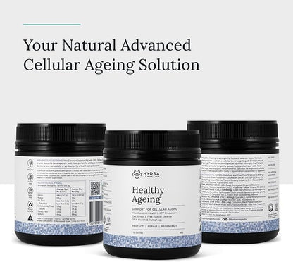 Healthy Ageing Supplement Powder, Anti-Ageing Effects, Contains Quercetin, Resveratrol and Nrf2 Activators, Antioxidants Rich Nutrient-Dense, Non-GMO, Vegan (90 Grams (15 Servings)