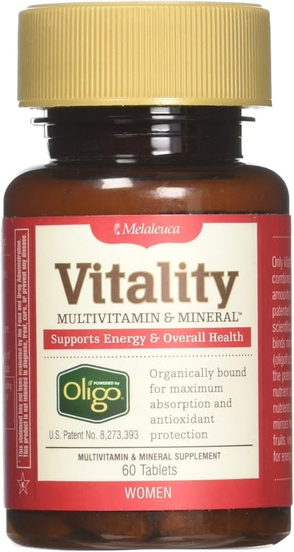 Melaleuca Multivitamin & Mineral Supplement for Women, Powered by Oligo (60 Tablets) — Supports Energy & Overall Health / Organically Bound for Maximum Absorption and Antioxidant Protection