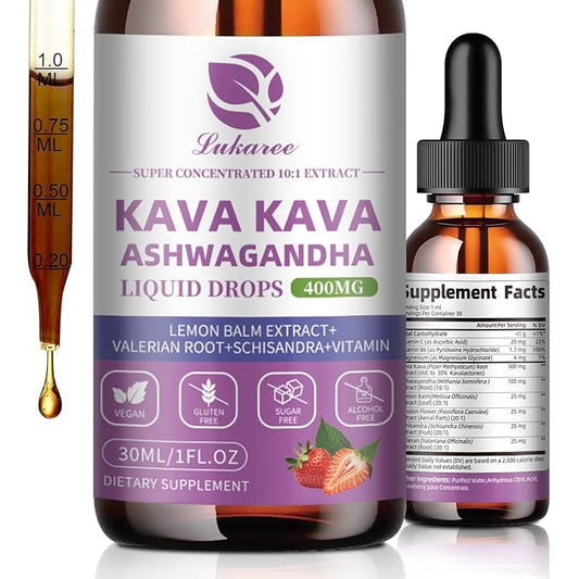 (1 pack) Kava Kava Root Extract Supplement - Calming High Concentration Kava w/ Ashwagandha, Lemon Balm, Valerian Root for Relaxation, Liver, Cognitive Support & Immune System,Vegan, Alcohol-Free