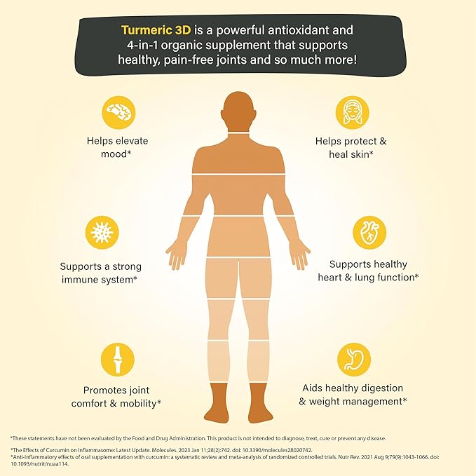 Organixx USDA Organic Turmeric Curcumin Supplement with Ashwagandha, Vitamin D, Turmeric & Ginger – Immune & Joint Support, Fermented for Maximum Bioavailability, 60 Vegetarian Capsules