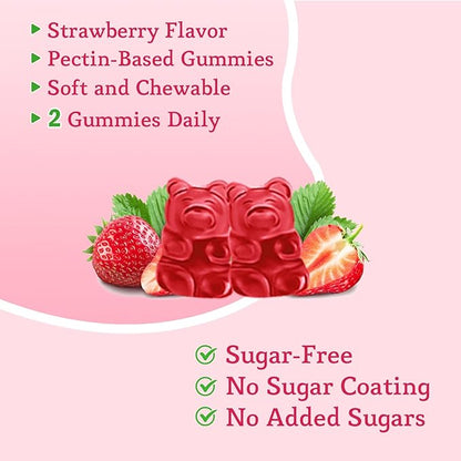 2 Pack Potassium Magnesium Gummies, High Absorption Magnesium Potassium Supplement with Vitamin B6 for Leg Cramps & Muscle Health, Strawberry, 120 Count
