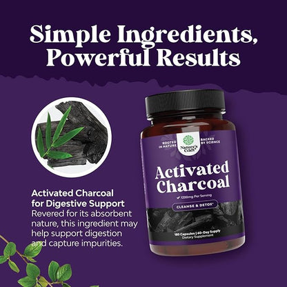 Bundle of Pure Green Coffee Bean Extract for Antioxidant Heart Health Mental Focus and Size Reduction and Cleanse and Detox Activated Charcoal Capsules for Bloating Relief and Body Detox Cleanse