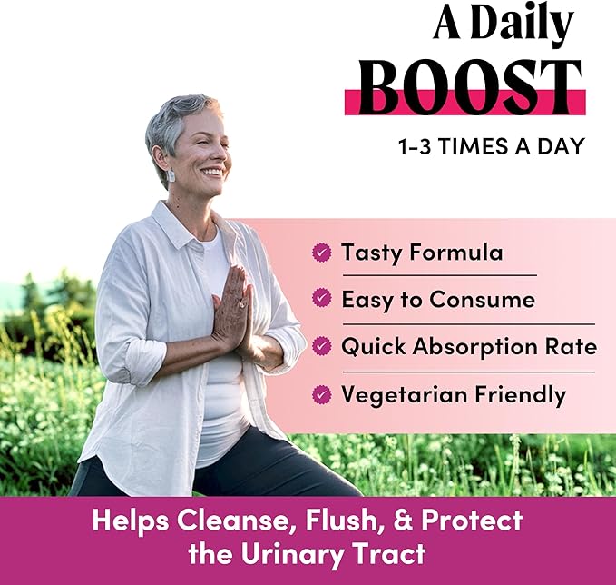 Quench UTI Relief Effervescent Tablets - Fast-Acting Urinary Tract Support, Flushes Impurities, Soothes Discomfort - Natural Cranberry Flavor, Sugar-Free, Vegan - 30 Tablets