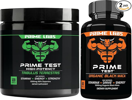 Prime Labs Tribulus Terrestris (120 ct) + Organic Black Maca (60 ct)
