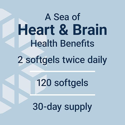 Super Omega-3 EPA/DHA Fish Oil, Sesame Lignans & Olive Extract - For Heart & Brain Health – For Inflammation & Cholesterol Management – Gluten-Free, Non-GMO – Lemon Flavor 120 Softgels