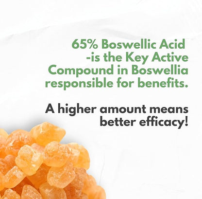 Boswellia Serrata Extract Capsules 65% Boswellic Acid 700mg Equal to 7000mg Resin Powder, Extra Strength & Superior Absorption, 6 Month Supply 180 Vegan Capsules Non-GMO