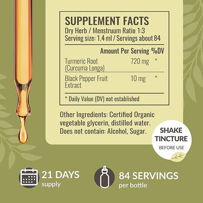 HERBAMAMA Herbal Liquid Drops Kit - Bundle of Stinging Nettle & Turmeric Curcumin Tincture 4 fl oz - Vegan, Non-GMO, Sugar & Alcohol-Free - 2 Pack