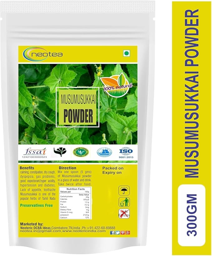 Flax Musumusukkai Powder | Mukai Maderaspatana Powder 300 Gm Pack of 1 | Natural Herbal Supplement | Organic and Non-GMO | Ayurvedic Wellness and Health Support