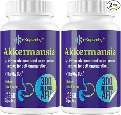 GLP-1 Supplement - 300 Billion AFU Akkermansia Probiotic for Women & Men, Akkermansia Muciniphila for GLP-1 Production, Digestive, Gut, Immune Health, Enhances Gut Digestive Lining function, 120 Count