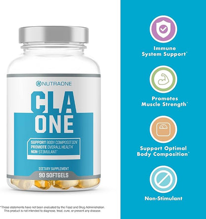 NutraOne CLAOne Supplement from Nutrition — Conjugated Linoleic Acid (CLA) Natural Supplement* (90 Capsules)
