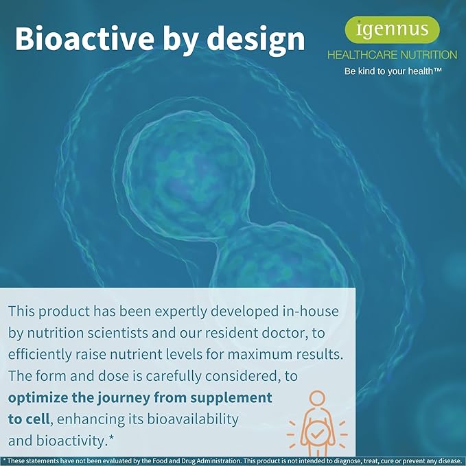 Igennus Longvida Lipidated Curcumin 500mg, Ultra Bioavailable & Sustained Action, 65x Higher Plasma Levels, Intensive Support, Free-Form Curcumin, Vegan, 30 Capsules