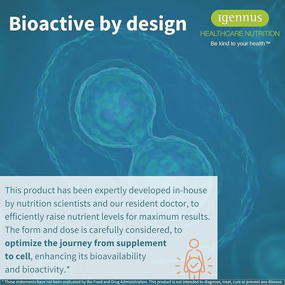 Igennus Longvida Lipidated Curcumin 500mg, Ultra Bioavailable & Sustained Action, 65x Higher Plasma Levels, Intensive Support, Free-Form Curcumin, Vegan, 30 Capsules