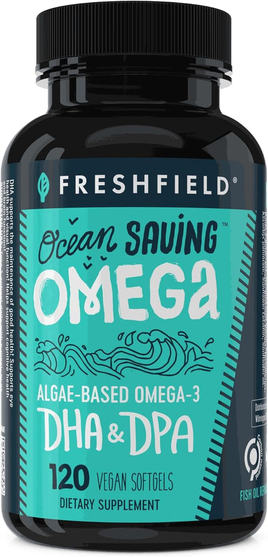 Ocean Saving Omega 3, The Fish Oil Replacement, 4-Month Supply, Sustainably Sourced, Highest Levels of DHA per Capsule (440 mg), Algae Oil, w/DPA (120 Count (Pack of 1))