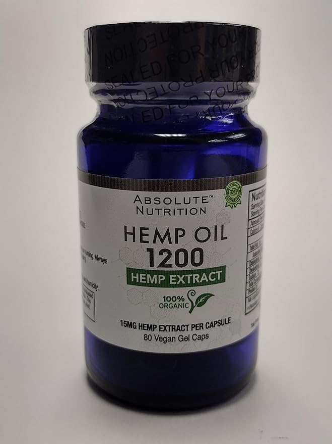 Hemp Oil 1200-80 Capsules - 100% Organic Hemp Capsules - Rich in Omega Fatty Acids 3 6 9 - Grown and Made in USA - with MCT Oil