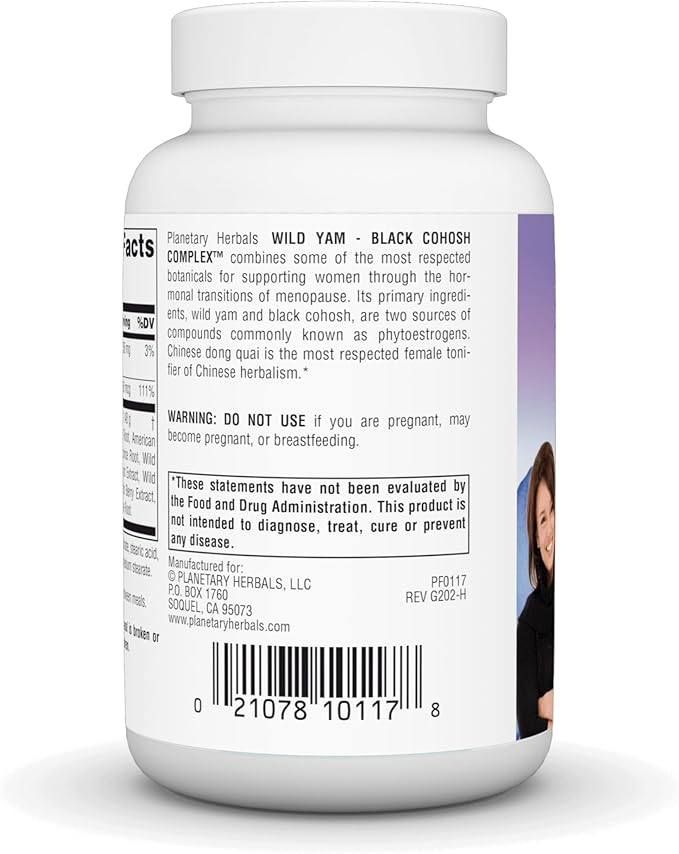 Planetary Herbals Wild Yam-Black Cohosh Complex Tablets, 120 Count