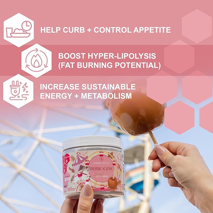 Strong + Sexy Fit, Weight and Diet Support Health Supplement, Workout Drink Powder for Natural Energy, Appetite Control, and Metabolism Support, Supplements for Women, Caramel Apple Flavor, 30 SVG
