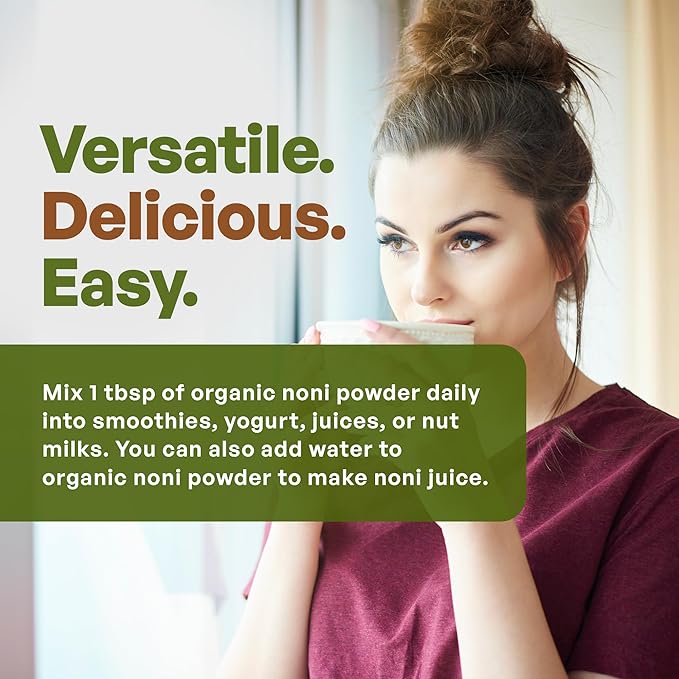 Go Nutra Noni Fruit Powder Organic 5:1 Extract Pure 1lb. (16 oz) Superfood Noni Powder