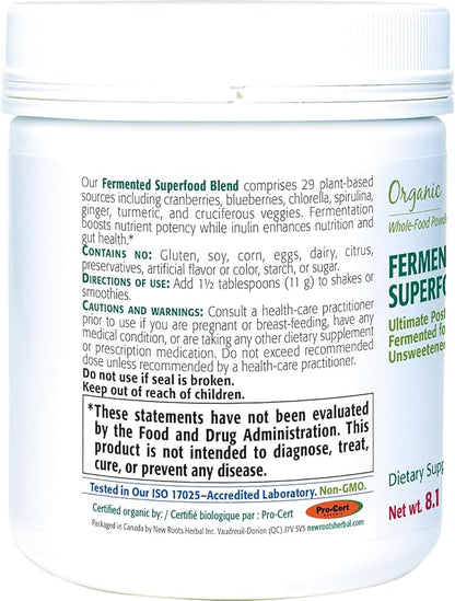 NEW ROOTS HERBAL Fermented Superfood Blend | Inulin from Jerusalem Artichoke