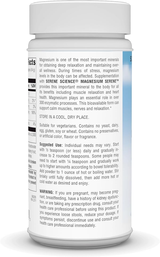 Source Naturals Serene Science Magnesium Serene Berry Flavored, Peaceful Body, 9 Ounces