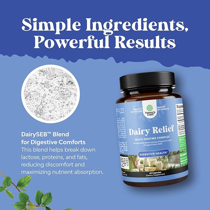 Lactose Intolerance Pills 60 Days Supply - Fast Acting Dairy Digestive Enzymes - Dairy Relief Pills for Digestion, Bloating, Gas and Carb Protein - Digestion Supplement for Lactose Intolerance Relief