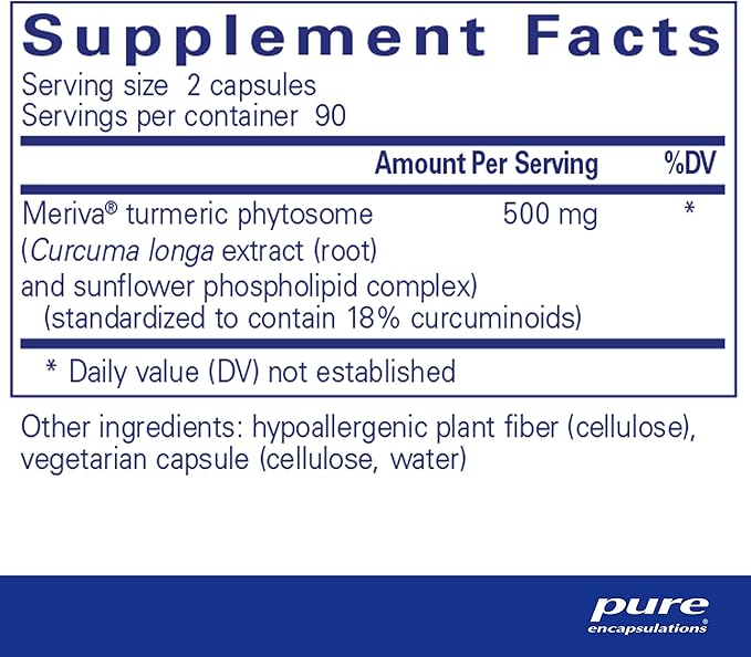 Pure Encapsulations CurcumaSorb 180's - Meriva Curcumin Phytosome - Supports Joint Health* - Gluten Free & Non-GMO - 180 Capsules