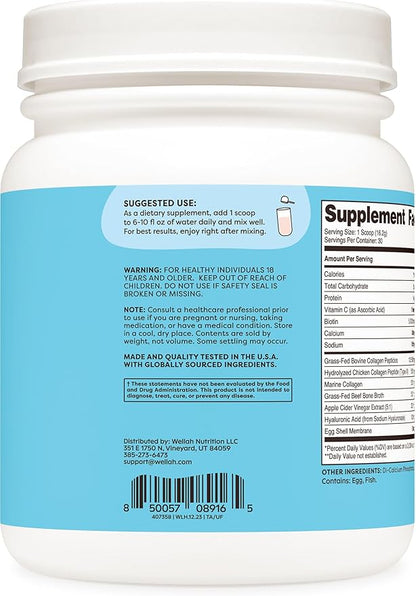 The Afterglow Multi Collagen Protein + Beauty (30 Servings, Unflavored) - Hair, Skin, Nail & Joint Support - Non-GMO and Gluten Free