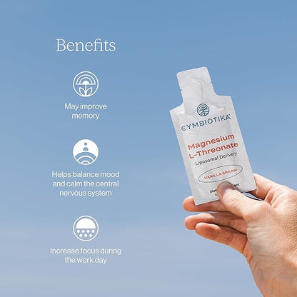 CYMBIOTIKA Magnesium L-Threonate – High-Absorption Magnesium for Brain Health, Memory, Focus & Stress Support – Promotes Mental Clarity, Relaxation & Mood Balance – Fast-Acting Liquid – 60 Servings