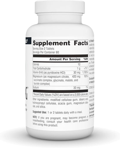 Source Naturals Ultra-Mag, 5-in-1 Bioavailable Magnesium - Relaxes Muscles & Calms Nerves* - 120 Vegan Tablets