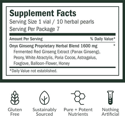 Red Ginseng Herbal Pearls [70 Count] Daily Immunity & Energy Premium Red Ginseng Korea Ginseng Supplement. Vegan, Gluten-Free, Made in Korea