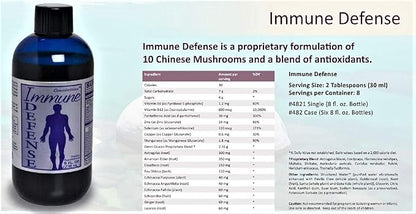 Omnitrition's Immune Defense Dietary Supplement with 10 Chinese Mushrooms and Antioxidant Blend for Optimal Nutrition - 8 Ounce Bottle
