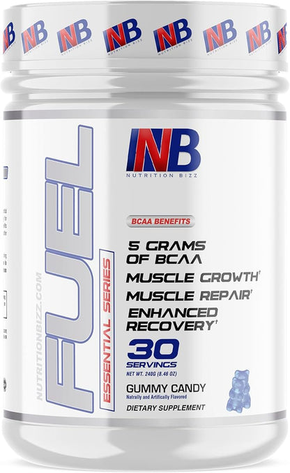 BCAA Powder, 5 Grams of BCAAs Amino Acids, Post Workout Recovery Drink for Muscle Building, Recovery, and Endurance, 30 Servings (Gummy Candy)