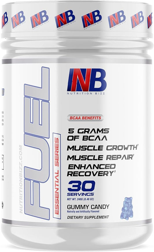 BCAA Powder, 5 Grams of BCAAs Amino Acids, Post Workout Recovery Drink for Muscle Building, Recovery, and Endurance, 30 Servings (Gummy Candy)