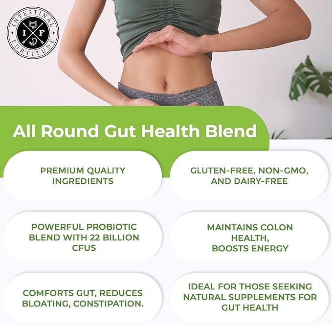 Intestinal Fortitude Gut Health Supplement Bundle - PREbiotic Gold, PRO-B11, Phage 1 - w/Gold Kiwifruit Pectin, SCFAs, and 22 Billion CFU for Microbiome Support, Gluten, Soy, & Dairy-Free Capsules