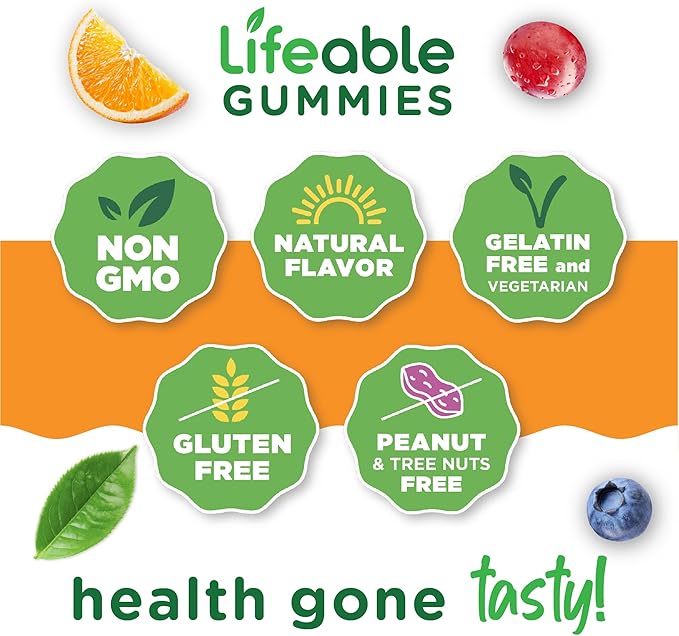 Lifeable Black Cohosh Gummies | 500 mg | Black Cohosh for Menopause Hot Flashes and Night Sweats Relief for Women | Non GMO and Vagan Herbal Supplements | 90 Gummies