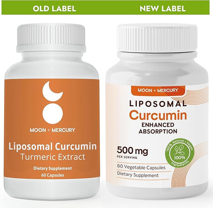 Liposomal Turmeric Curcumin 500mg - 60 Turmeric Curcumin Supplements Capsules