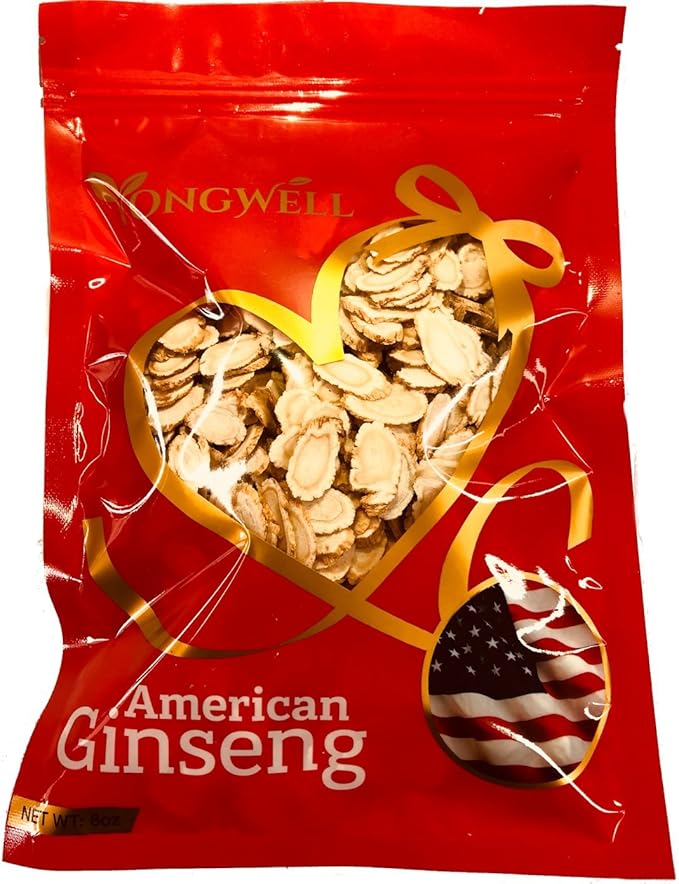 Hand-Selected A Grade American Ginseng Slice Medium Slice (8 Oz. Gift Bag)