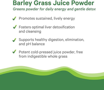 PURE SYNERGY Organic Barley Grass Juice Powder | Chlorophyll-Rich Greens Powder | Organic Cold-Pressed Barley Grass Juice | for Energy, Detox, and Digestion Support (5.3 oz.)