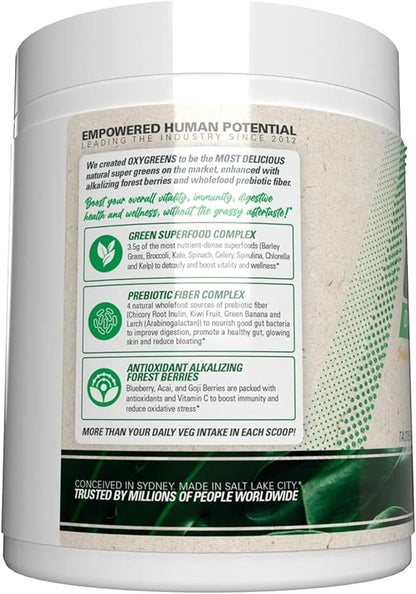 EHP Labs OxyGreens Super Greens Powder - Spirulina & Chlorella Superfood, Green Juice Powder & Greens Supplements with Prebiotic Fibre, Antioxidants & Immunity Support, 30 Serves (Passionfruit)